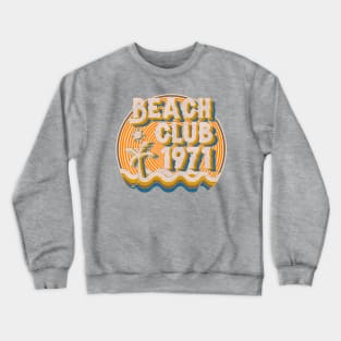 vintage retro beach club 70s 1974 with spirale orange Crewneck Sweatshirt